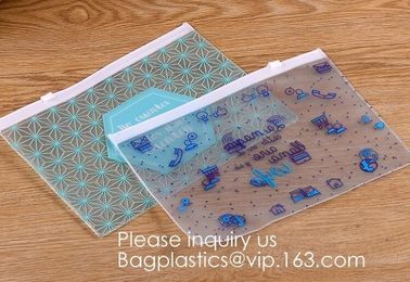 Custom Screen Printing Clear EVA Zip lockk Bags Portable Travel MakeupToiletry Cosmetic Bag Packing Pouch, BAGEASE PACK