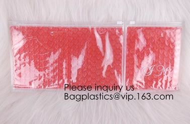 Cosmetic Packing Laser PVC Make Up Bag With Zipper Top Heart-Shaped Air Bubble Packaging Bag, bagease, bagplastics