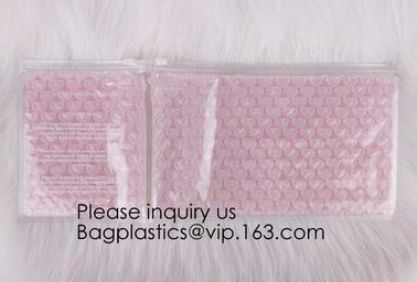 Cosmetic Packing Laser PVC Make Up Bag With Zipper Top Heart-Shaped Air Bubble Packaging Bag, bagease, bagplastics