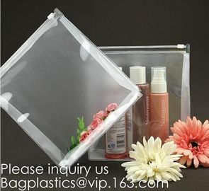 Frosted Plastic EVA Garment Packing Bag Suit Clothes Bags With zipper slider,Luxury design EVA cosmetic packaging bag wi