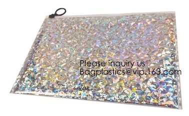 Printing Zipper Plastic Foil Zip lockk Packaging Hologram Laser Holographic Aluminum Foil Folding Pouch Bags For Jewelry