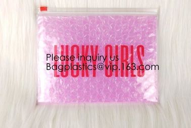 Wholesale PVC Plastic Zipper Bubble Cosmetic Bag With Custom Logo,Holographic Zip lockk Bubble Bag For Cosmetic/Hologram B