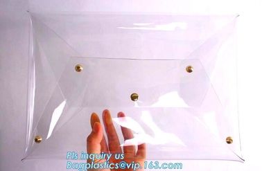 Eco-friendly Practical Waterproof Transparent Zipper Hand Bag PVC Cosmetic Clutch Bag For Gift Promotion, purse, wallet