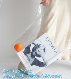 Beach Tote Bag Pvc Handle Bags, Handle Zipper lock Transparent Clear pvc Packaging bag, PP PVC handle bag for packages