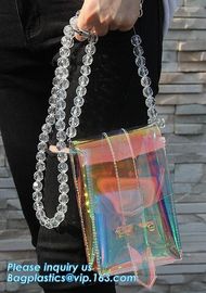 women's wallets small shoulder messenger bag with metal chain strip, Zipper Wallet Multicolor Purse, waterproof mobile c
