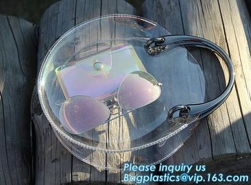 women tote bag transparent pvc handbag, PVC Vinyl Beach Tote Bags Handbag With Handle, handbag tote bag with inner draws