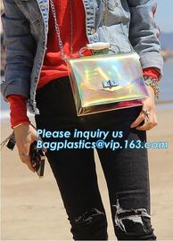 Translucent color fashion PVC handbag, ladies shoulder bag pu/pvc Women Handbags, Womens Clear Tote Bags for Shoulder Cl
