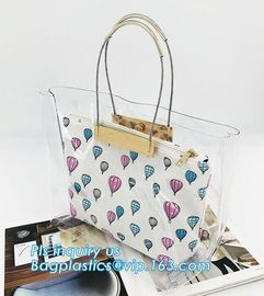 vinyl tote bags transparent pvc handbag, Fashion pvc beach bag summer handbag women, Metallic Transparent PVC Beach Hand