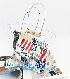 vinyl tote bags transparent pvc handbag, Fashion pvc beach bag summer handbag women, Metallic Transparent PVC Beach Hand