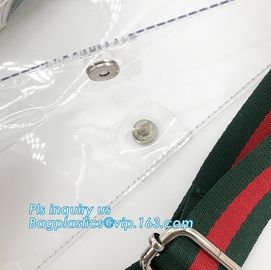 women`s PVC shoulder handbags satchel tote shopping bags, waterproof transparent jelly beach shopping shoulder bag for w