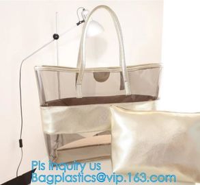 Pvc Customized Women Clear Bag Waterproof Shoulder Bag With Cosmetic, pvc clear beach bags/ pvc shoulder bag factory
