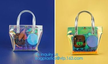 Tote Bags for Shoulder Clear Purse PVC Transparent Handbags, laser pvc shopping bag fashion transparent PVC tote handbag