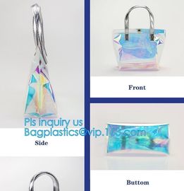 Tote Bags for Shoulder Clear Purse PVC Transparent Handbags, laser pvc shopping bag fashion transparent PVC tote handbag