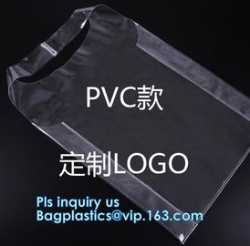 Transparent pvc handle plastic bag with logo, promotional clear tote pvc handle shopping bag pvc tote bag, underwear clo