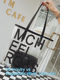 Handbag Organizer Shoulder Bag, beauty PVC beach tote bag, Beach Shoulder Bag with Small Cosmetic bag, make up eco iride