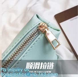 plastic makeup pouch PVC portable cosmetic bag, pvc tube handle bags,pvc clear plastic handle bags,pvc pipe handle bag