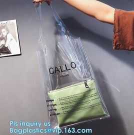 Durable eco-friendly clear bag PVC shopping bag, clear handle plastic pvc shopping bag, Waterproof Clear PVC Shopping Ba