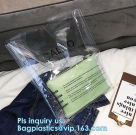 Durable eco-friendly clear bag PVC shopping bag, clear handle plastic pvc shopping bag, Waterproof Clear PVC Shopping Ba
