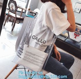 Durable eco-friendly clear bag PVC shopping bag, clear handle plastic pvc shopping bag, Waterproof Clear PVC Shopping Ba
