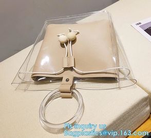 reusable eco friendly tote transparent pvc shopping bag, shopping cluth PVC beach bag with zipper, eco-freindly Promotio