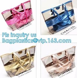 Shinning PVC Metal Chain Girls Fashion Mini Handbags, Fashionable Women PVC tote bags jelly candy handbag, tote shopper