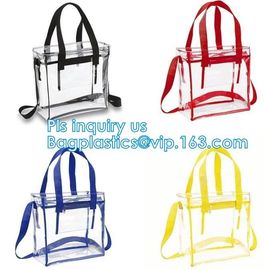 promotion pvc handle bag, customised shopping bags fashion clear pvc zipper bags transparent, clear plastic zipper bag w