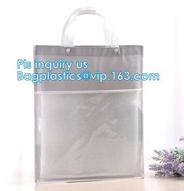 fashion custom pvc shopping bag with your logo, eco-friendly transparent shopping bag by machine for cosmetic gift cheap