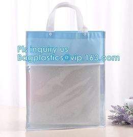 fashion custom pvc shopping bag with your logo, eco-friendly transparent shopping bag by machine for cosmetic gift cheap
