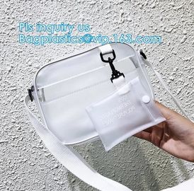 Stadium Purse PVC Handbag Chain Crossbody Bag, holographic transparent pvc handbag korean crossbody jelly bag, Travel ma