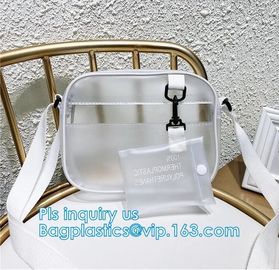Stadium Purse PVC Handbag Chain Crossbody Bag, holographic transparent pvc handbag korean crossbody jelly bag, Travel ma