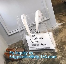 Toiletry Cosmetic Pvc Handle Bag, pvc bag withTube handle custom popular pvc bag wholesale, Waterproof Transparent Cosme