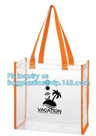 beach bikini PVC tote handle plastic packaging bags, travel wash organizer bag handle zipper cosmetic bags, cosmetic bag