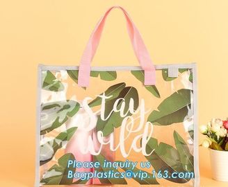 PVC Cosmetic Gift Bags Diy Christmas Packing Bags, bags with handle for retail display, Organizer Storage Bag Large PVC