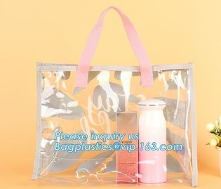 PVC Cosmetic Gift Bags Diy Christmas Packing Bags, bags with handle for retail display, Organizer Storage Bag Large PVC