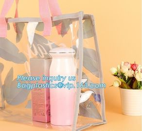 PVC Cosmetic Gift Bags Diy Christmas Packing Bags, bags with handle for retail display, Organizer Storage Bag Large PVC