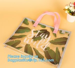 PVC Cosmetic Gift Bags Diy Christmas Packing Bags, bags with handle for retail display, Organizer Storage Bag Large PVC