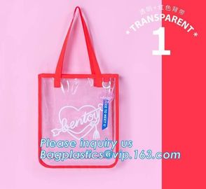 Shoulder Tote Pouch Clear PVC Beach Bag With Interior Pocket, jelly pvc women big design handbag shoulder sling bag of l