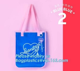 Shoulder Tote Pouch Clear PVC Beach Bag With Interior Pocket, jelly pvc women big design handbag shoulder sling bag of l