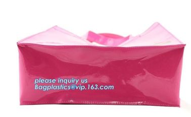 Hot-selling Parents PU/PVC Bag Insides Women Handbags Shoulder bag, Semi-clear Tote Bag PVC Beach Bag Shoulder Bag with