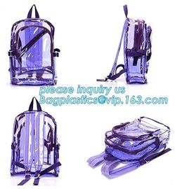 Multi-pockets School Outdoor Clear Transparent PVC Daypack Backpack, Heavy-duty clear PVC school travel backpack with pa