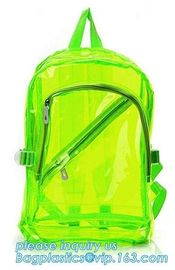 Multi-pockets School Outdoor Clear Transparent PVC Daypack Backpack, Heavy-duty clear PVC school travel backpack with pa