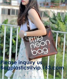 Custom Clear Pvc Lady Handbag Set Transparent Beach Tote Bag,OEM EVA PVC Zipper Bag Swimwear, Plastic Zipper EVA Pouch