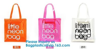 Fashion Clear Pvc Beach Tote Bag For Women,Clear Tote Bags PVC Beach Tote Bag With Black Webbing Handle Bag