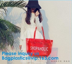 Beautiful Plastic PVC Beach Bag Clear Travel Cosmetic Bags, Fashion Clear PVC Beach Bag, Vinyl Plastic Bag, Envelope Clu