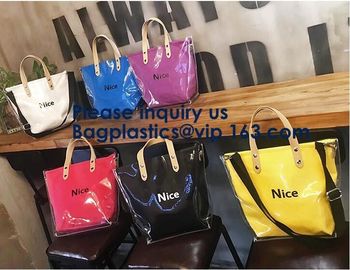 Fashion Ladies Rainbow Hologram Laser PVC Handbag Beach Shoulder Bag Shopping Tote Bag For Women