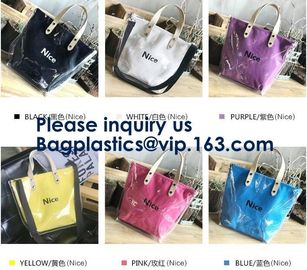 Fashion Ladies Rainbow Hologram Laser PVC Handbag Beach Shoulder Bag Shopping Tote Bag For Women