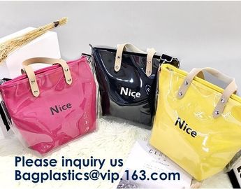 Fashion Ladies Rainbow Hologram Laser PVC Handbag Beach Shoulder Bag Shopping Tote Bag For Women