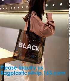 Custom Fashion New Design Women Hologram Handbag Jelly Pvc Clear Shoulder Bag Iridescent Tote Bag