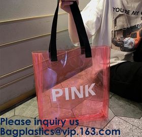 Clear Shopping Bag PVC Handbag Fashion Big Bags Jelly Package Large Transparent Tote Bag Shoulder Bag Leisure Beach Bag