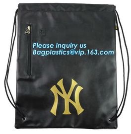 Custom Name Stamping PU Leather Drawstring Bag With Handle Waterproof Promotional Black Drawstring Bag Promotional Detai